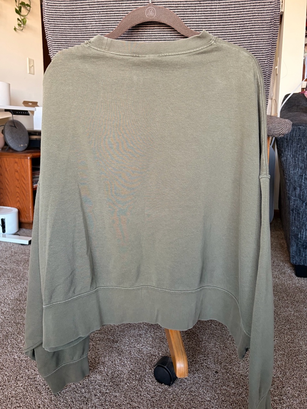 Nike Olive Green Cropped Crewneck Sweatshirt Size XL - Picture 4 of 7